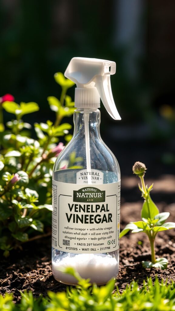 Désherbant naturel : vinaigre, sel et produit vaisselle 2 Désherbant naturel : vinaigre, sel et produit vaisselle