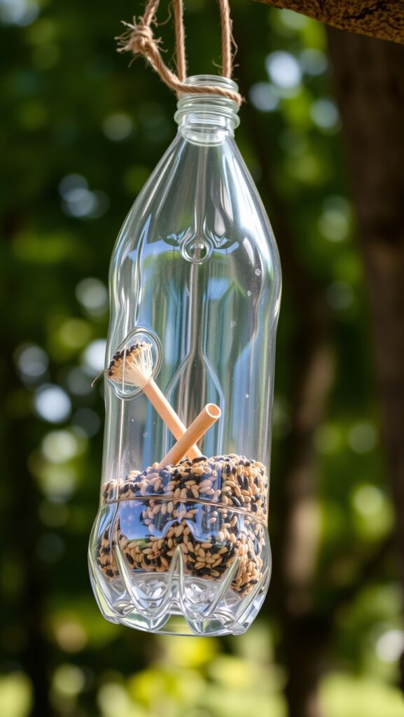 Fabriquer une mangeoire oiseaux bouteille plastique